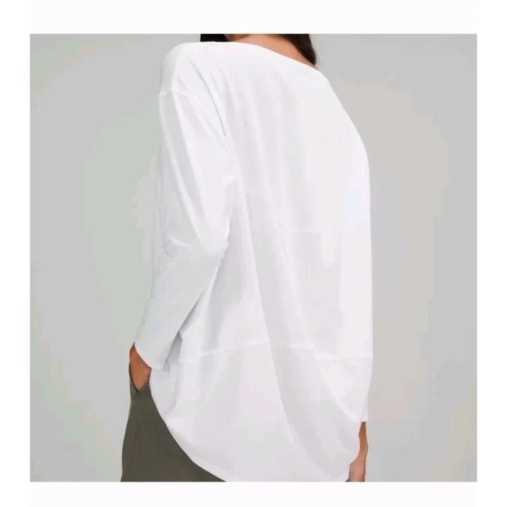 Lululemon Back In Action Long‎ Sleeve White Women's Athleisure Oversized